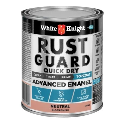 Outlet 🎉 Australia Sale - White Knight Rust Guard Gloss Neutral Quick Dry Advanced Enamel Paint - 0.5L 😉
