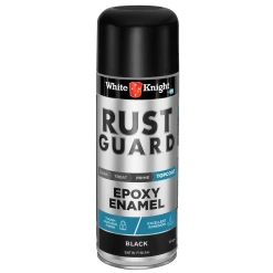 Best Pirce 🔥 Australia Sale - White Knight Rust Guard 310g Satin Black Epoxy Enamel Spray Paint 🔥