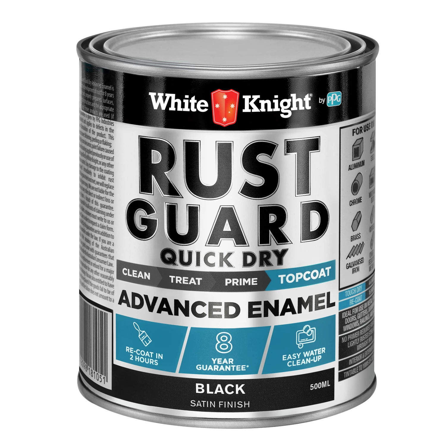 Budget 🔔 Australia Sale - White Knight 0.5L Black Satin Rust Guard Quick Dry Advanced Enamel Paint 🤩 3 Budget 🔔 Australia Sale - White Knight 0.5L Black Satin Rust Guard Quick Dry Advanced Enamel Paint 🤩