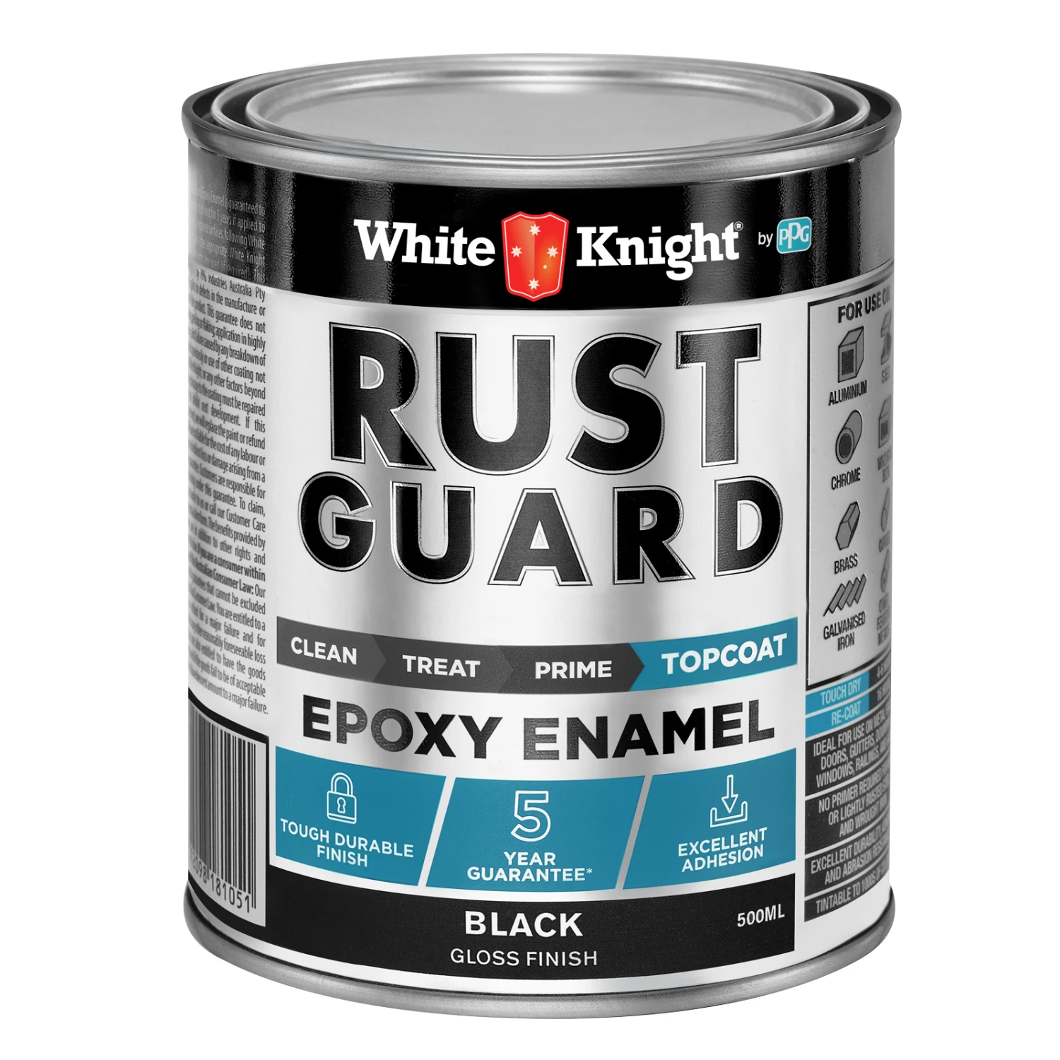 Best Pirce โ๏ธ White Knight Rust Guard Gloss Black Epoxy Enamel Paint - 0.5L - To Australia ๐งจ 3 Best Pirce โ๏ธ White Knight Rust Guard Gloss Black Epoxy Enamel Paint - 0.5L - To Australia ๐งจ
