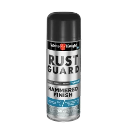 White Knight Shop 13 Budget ๐ฅ Australia Only - White Knight Rust Guard 350g Gloss Silver ๐จ Hammered Finish Epoxy Enamel Spray Paint ๐