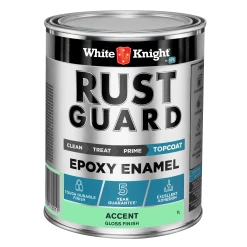 Discount 🌟 Australia Only - White Knight Rust Guard Gloss Accent Epoxy Enamel Paint - 1L 🎉