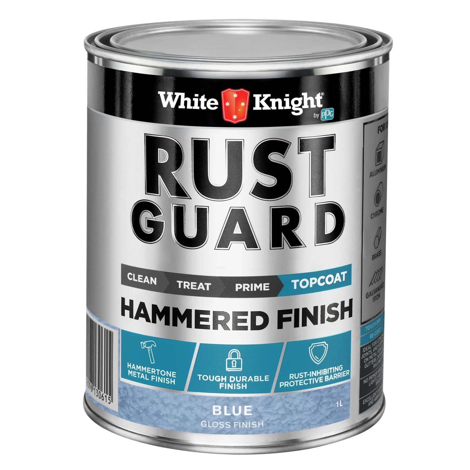 Promo 🛒 Australia Sale - White Knight Rust Guard Gloss Blue 🔨 Hammered Finished Paint - 1L ❤️ 3 Promo 🛒 Australia Sale - White Knight Rust Guard Gloss Blue 🔨 Hammered Finished Paint - 1L ❤️
