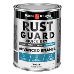 Coupon ⭐ Australia Sale - White Knight 1L White Gloss Rust Guard Quick Dry Advanced Enamel Paint 🔥